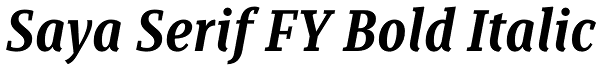Saya Serif FY Bold Italic Font