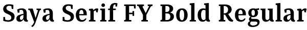 Saya Serif FY Bold Regular Font