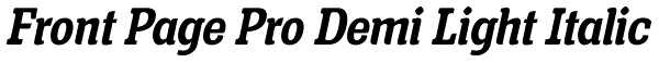 Front Page Pro Demi Light Italic Font