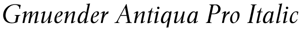 Gmuender Antiqua Pro Italic Font
