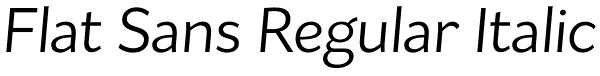 Flat Sans Regular Italic Font