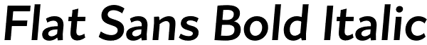 Flat Sans Bold Italic Font