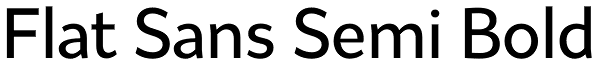 Flat Sans Semi Bold Font