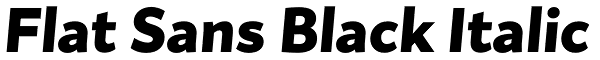 Flat Sans Black Italic Font