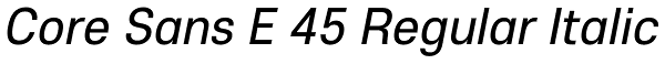 Core Sans E 45 Regular Italic Font