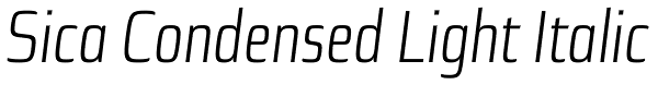 Sica Condensed Light Italic Font