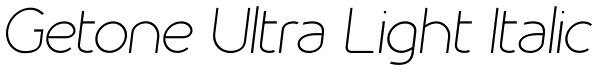 Getone Ultra Light Italic Font