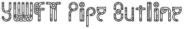 YWFT Pipe Outline Font