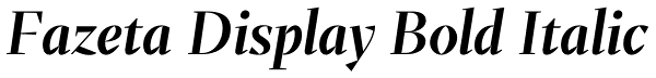 Fazeta Display Bold Italic Font