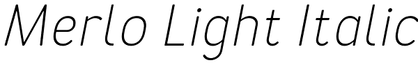 Merlo Light Italic Font