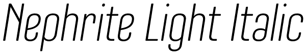 Nephrite Light Italic Font