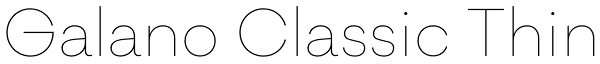 Galano Classic Thin Font