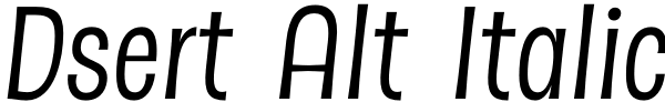 Dsert Alt Italic Font