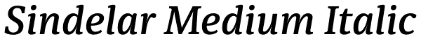 Sindelar Medium Italic Font