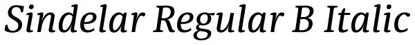 Sindelar Regular B Italic Font