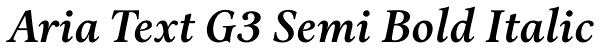 Aria Text G3 Semi Bold Italic Font