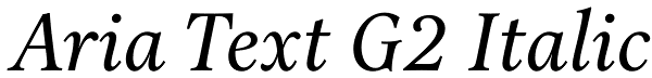 Aria Text G2 Italic Font