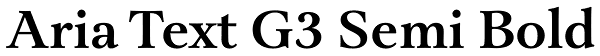 Aria Text G3 Semi Bold Font