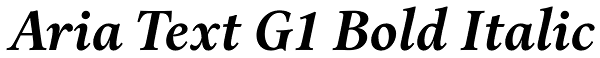 Aria Text G1 Bold Italic Font