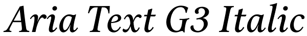 Aria Text G3 Italic Font