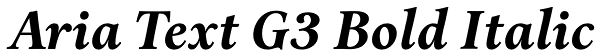 Aria Text G3 Bold Italic Font