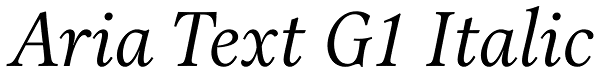 Aria Text G1 Italic Font