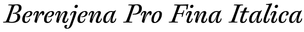 Berenjena Pro Fina Italica Font