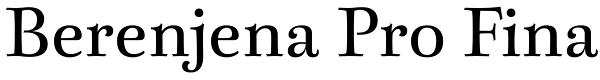 Berenjena Pro Fina Font