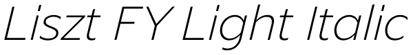 Liszt FY Light Italic Font