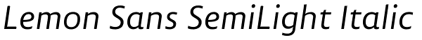 Lemon Sans SemiLight Italic Font