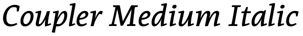 Coupler Medium Italic Font