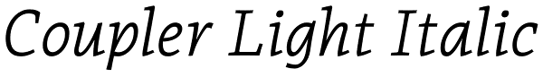 Coupler Light Italic Font