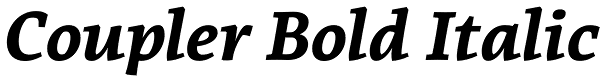 Coupler Bold Italic Font