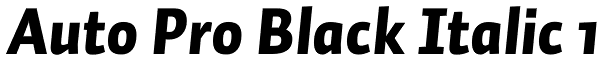 Auto Pro Black Italic 1 Font