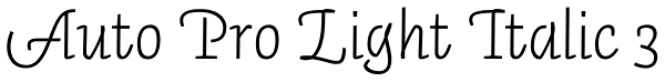 Auto Pro Light Italic 3 Font