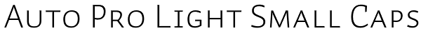 Auto Pro Light Small Caps Font