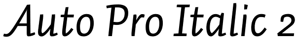 Auto Pro Italic 2 Font