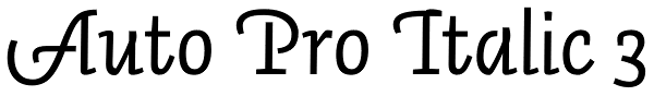 Auto Pro Italic 3 Font