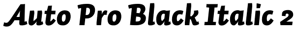 Auto Pro Black Italic 2 Font