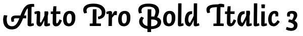 Auto Pro Bold Italic 3 Font