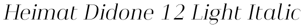 Heimat Didone 12 Light Italic Font