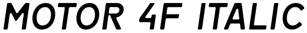 Motor 4F Italic Font