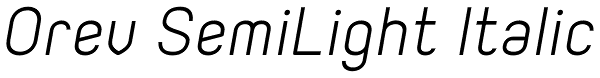 Orev SemiLight Italic Font