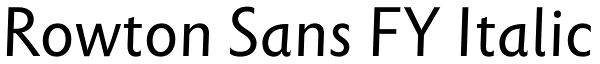 Rowton Sans FY Italic Font