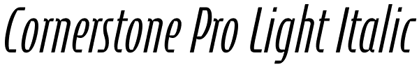 Cornerstone Pro Light Italic Font