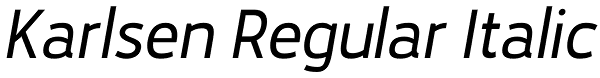 Karlsen Regular Italic Font