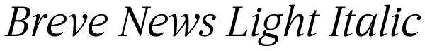 Breve News Light Italic Font