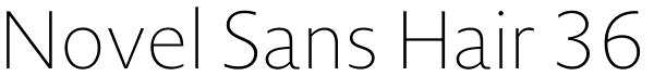 Novel Sans Hair 36 Font