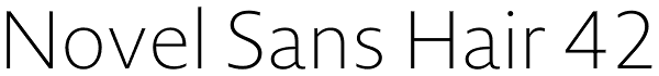 Novel Sans Hair 42 Font