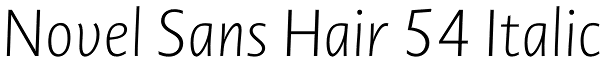 Novel Sans Hair 54 Italic Font